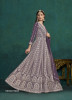 Dull Purple Georgette Embroidered Party-Wear Floor-Length Salwar Kameez