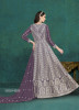 Dull Purple Georgette Embroidered Party-Wear Floor-Length Salwar Kameez