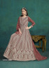 Brown Georgette Embroidered Party-Wear Floor-Length Salwar Kameez