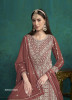 Brown Georgette Embroidered Party-Wear Floor-Length Salwar Kameez