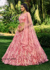 Pink Net Sequins-Work Party-Wear Gliterring Lehenga Choli