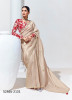 Beige Organza Digitally Printed Party-Wear Boutique-Style Saree