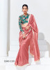 Light Salmon Organza Digitally Printed Party-Wear Boutique-Style Saree